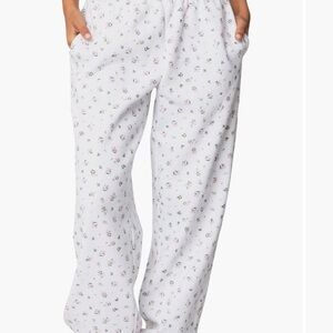 Edikted White Floral Track Pants